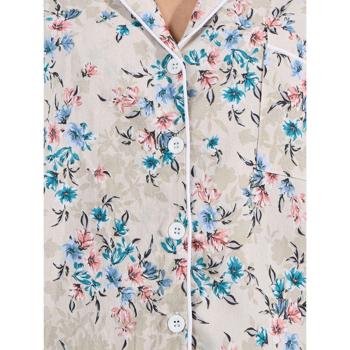 مجموعة من شورت وبلوزة بازرار غلق-women-clothing-nightwear-pyjamas-shortsets-image-3