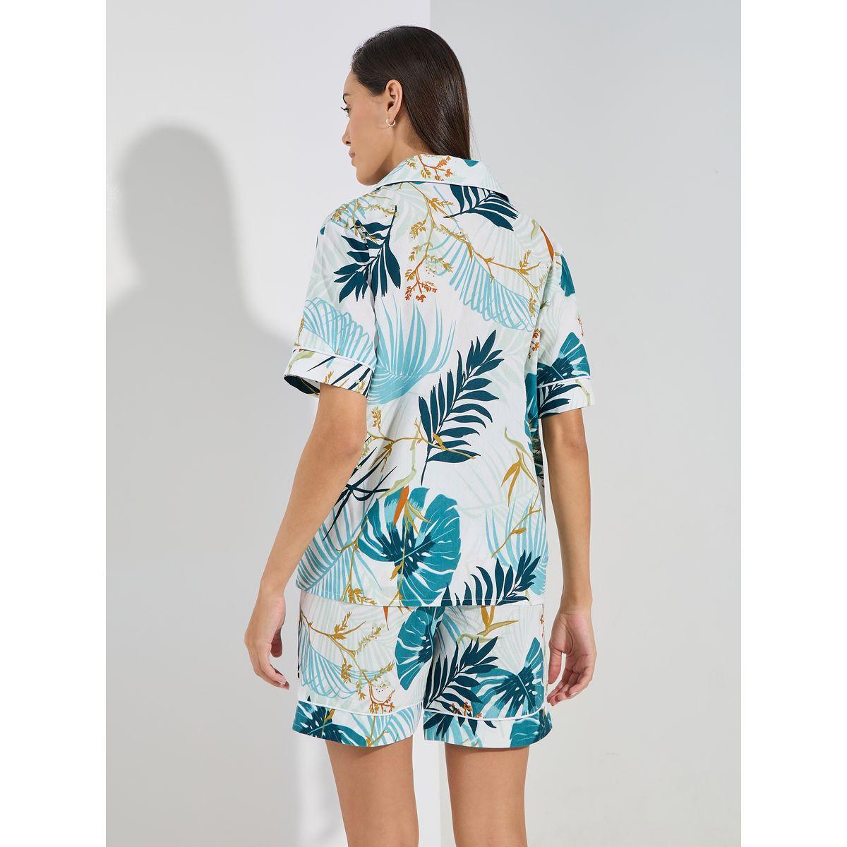 مجموعة من شورت وبلوزة بازرار غلق-women-clothing-nightwear-pyjamas-shortsets-image-5