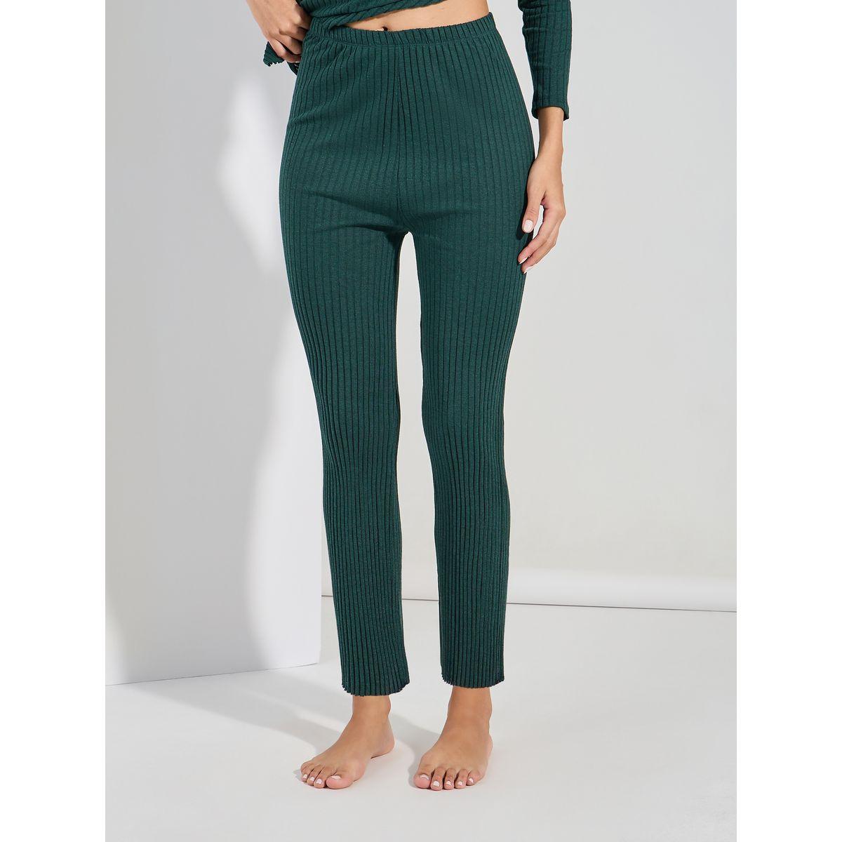 Styli Unwind Rib Side Slit Detail Longline Top & Trousers Lounge Set-women-clothing-coordsets-image-4