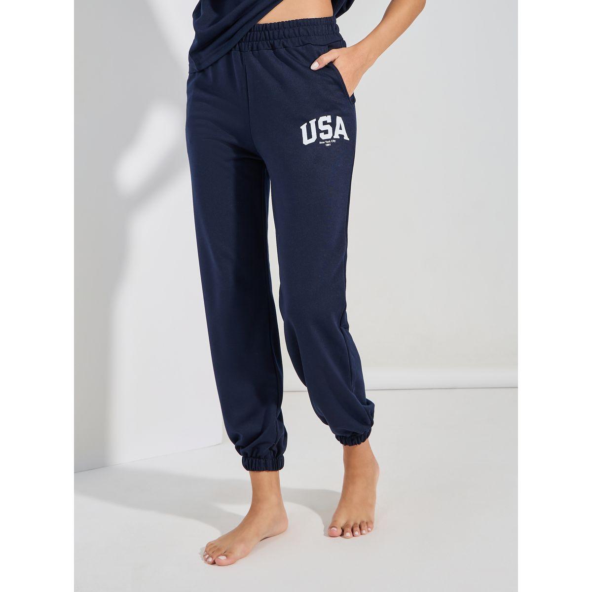 Styli Unwind USA Graphic Short Sleeves Top & Joggers Lounge Set-women-clothing-coordsets-image-5