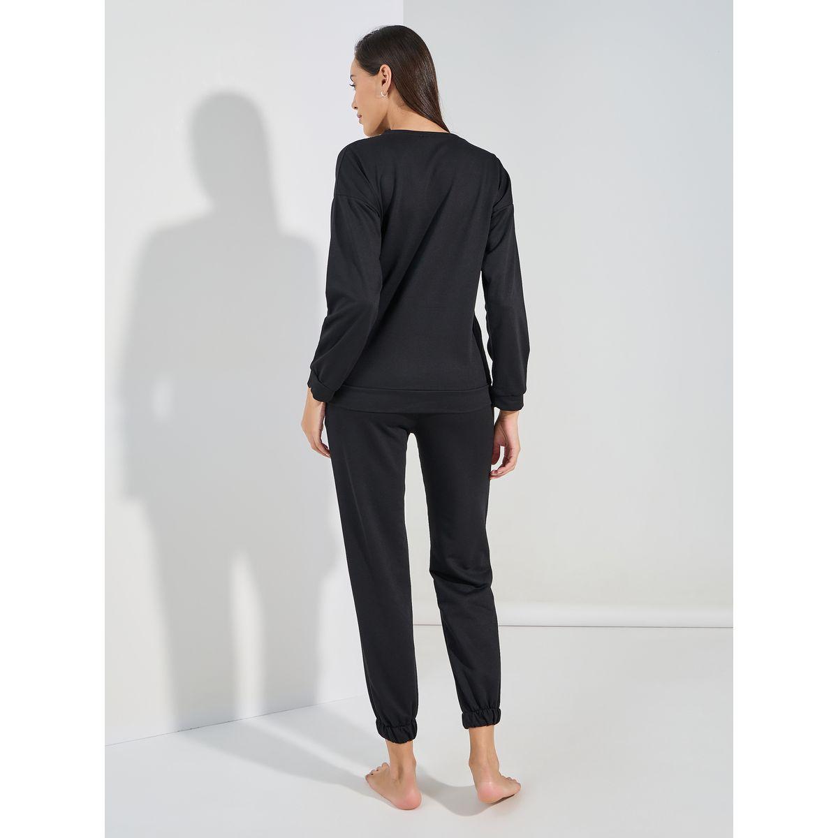مجموعة من بنطال جوغر مع بلوزة باكمام قصيرة-women-clothing-coordsets-image-6