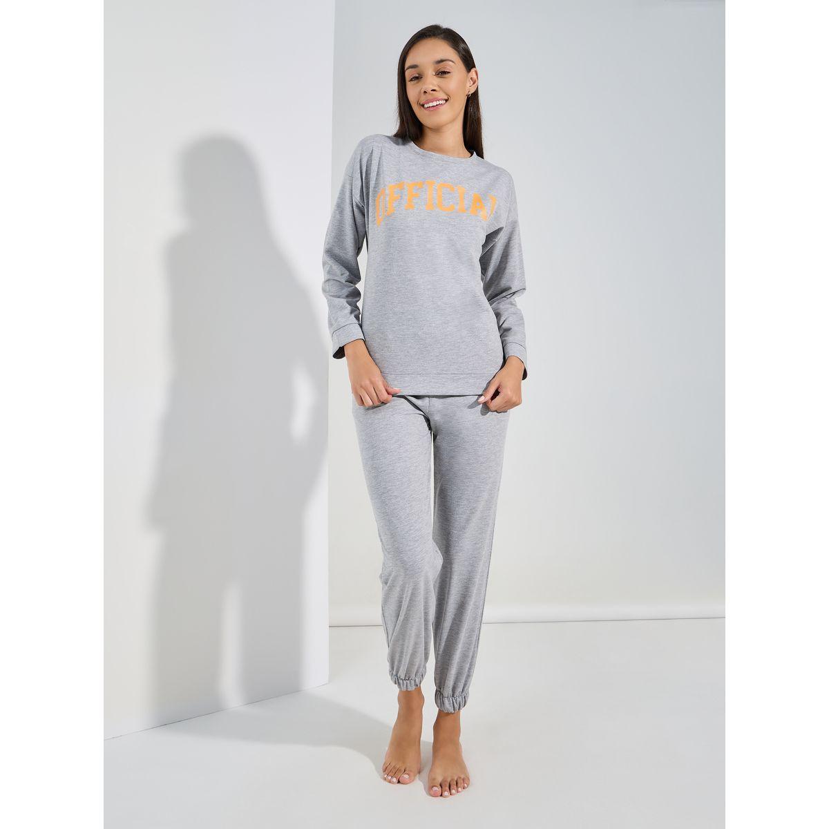Styli Unwind Official Slogan Long Sleeves Top & Joggers Lounge Set-women-clothing-coordsets-image-1