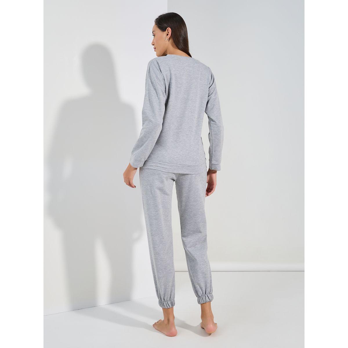 Styli Unwind Official Slogan Long Sleeves Top & Joggers Lounge Set-women-clothing-coordsets-image-5