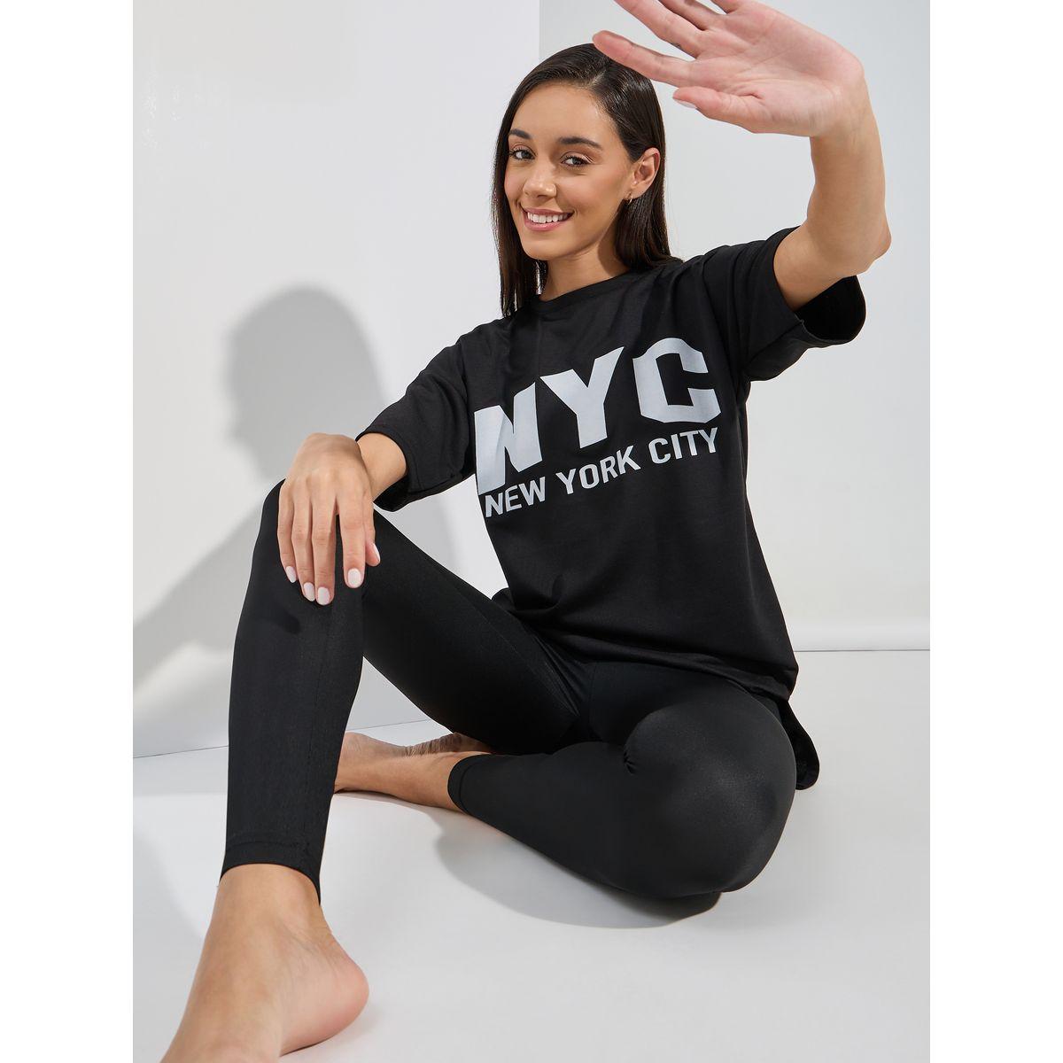 مجموعة من ليقنز مع تيشيرت مطبع بكتابة-women-clothing-coordsets-image-1