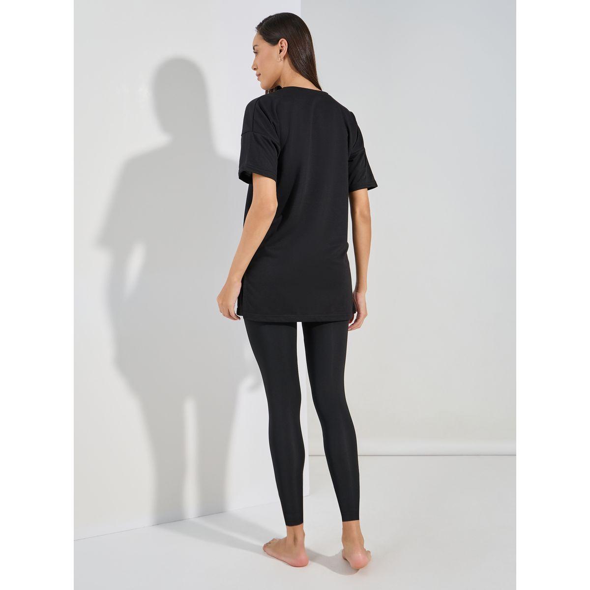 مجموعة من ليقنز مع تيشيرت مطبع بكتابة-women-clothing-coordsets-image-6