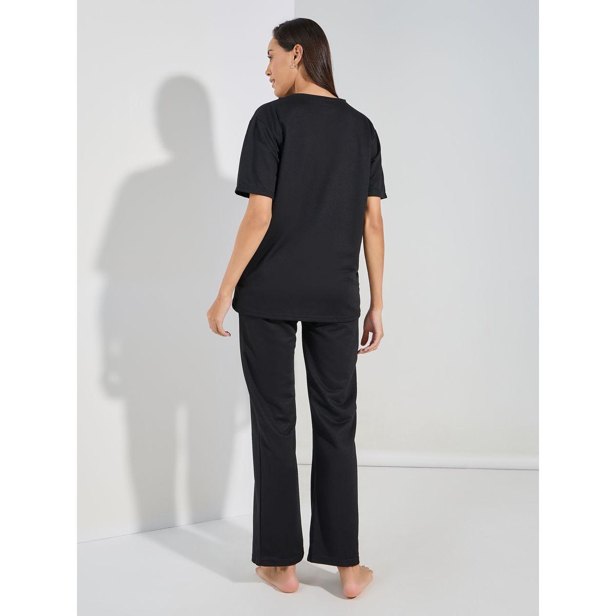 Styli Unwind Patch Detail T-Shirt & Trousers Lounge Set-women-clothing-coordsets-image-5