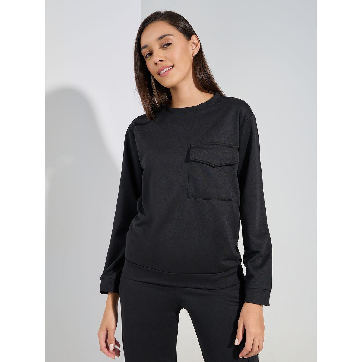 Styli Unwind Solid Long Sleeves Pocket Top & Joggers Lounge Set-women-clothing-coordsets-image-3