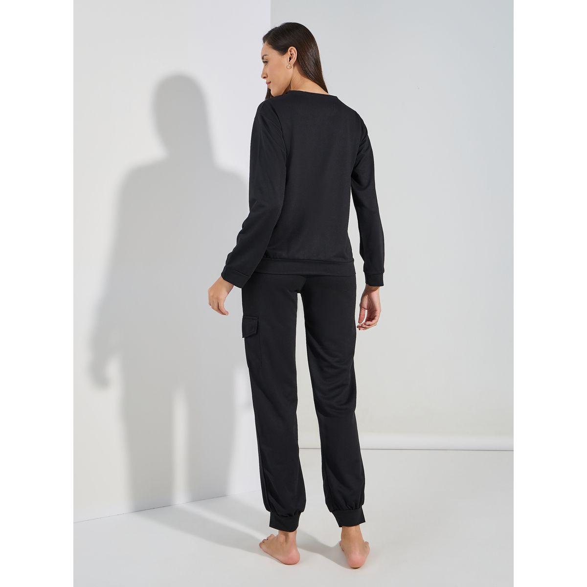 Styli Unwind Solid Long Sleeves Pocket Top & Joggers Lounge Set-women-clothing-coordsets-image-6