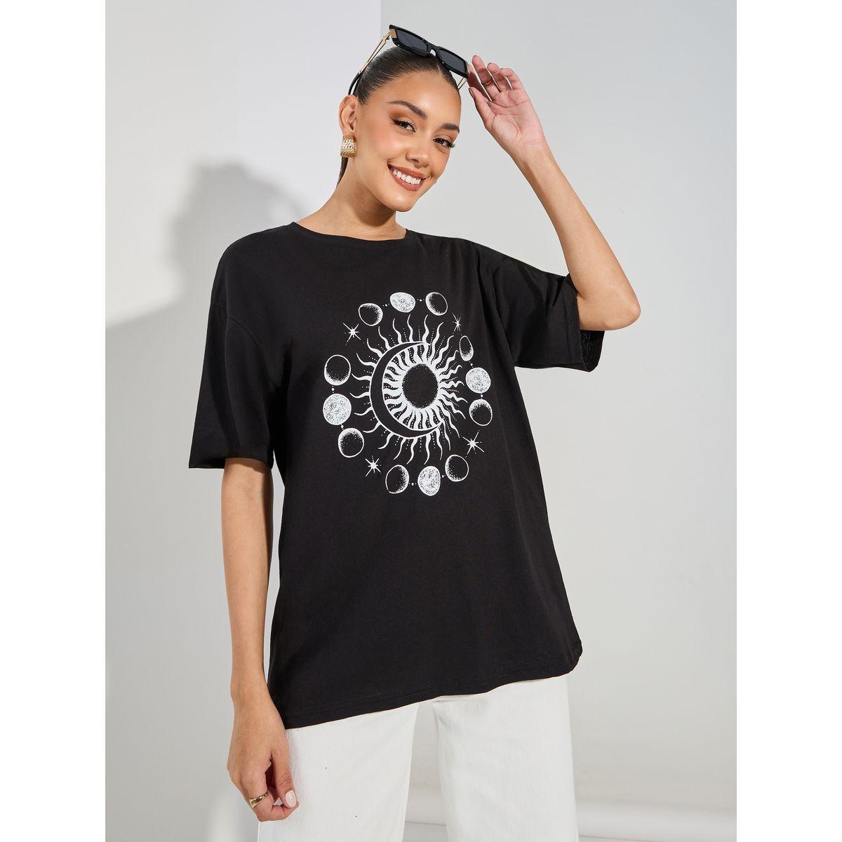 Styli Oversized Sun and Moon Graphic Print Drop Shoulder T-Shirt-women-clothing-tshirts-image-3