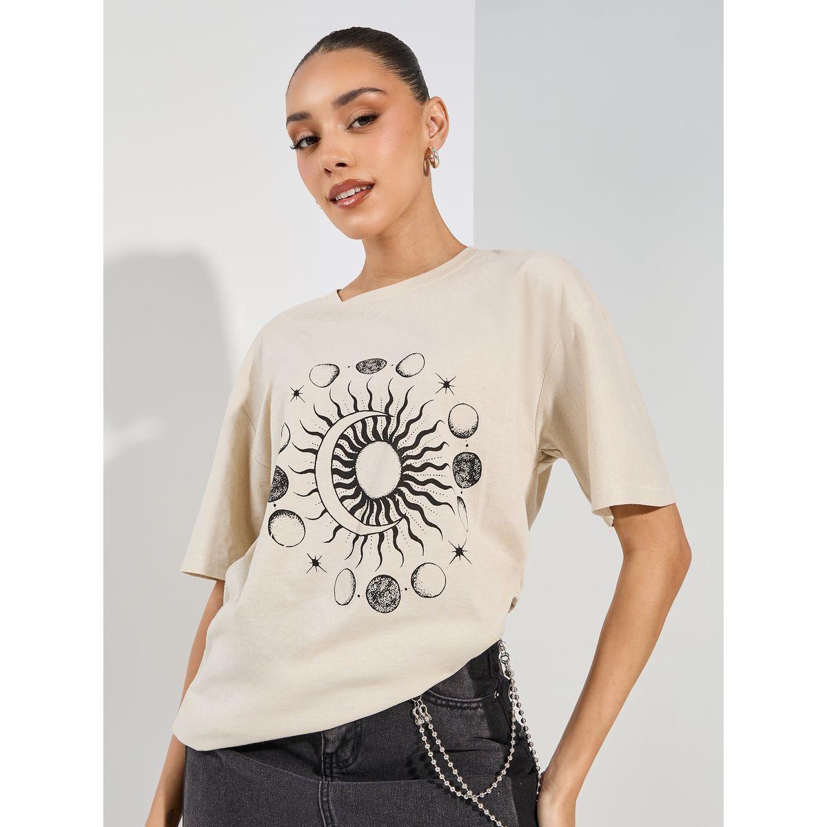 تيشيرت فضفاض مطبع بطبعة جرافيك-women-clothing-tshirts-image-1