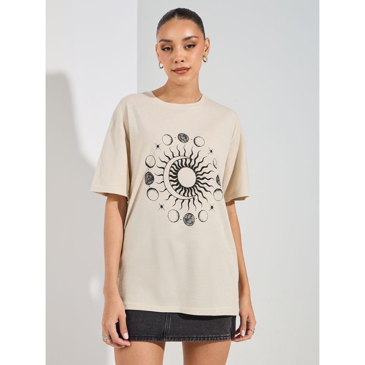 Styli Oversized Sun and Moon Graphic Print Drop Shoulder T-Shirt-women-clothing-tshirts-image-4