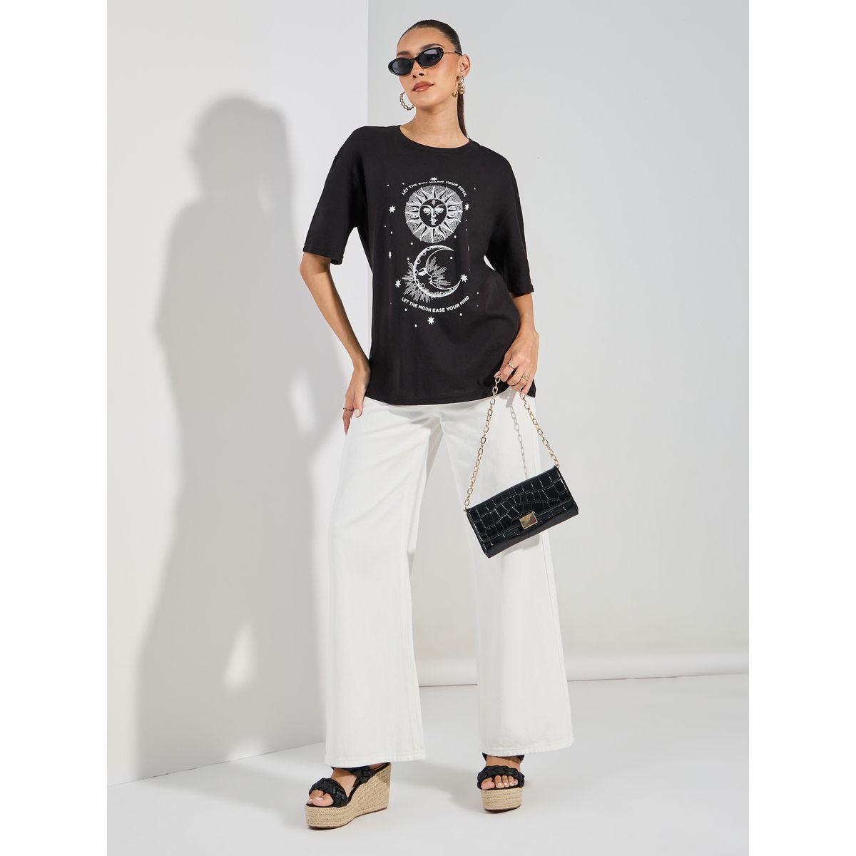 Styli Oversized Sun and Moon Graphic Print T-Shirt-women-clothing-tshirts-image-2