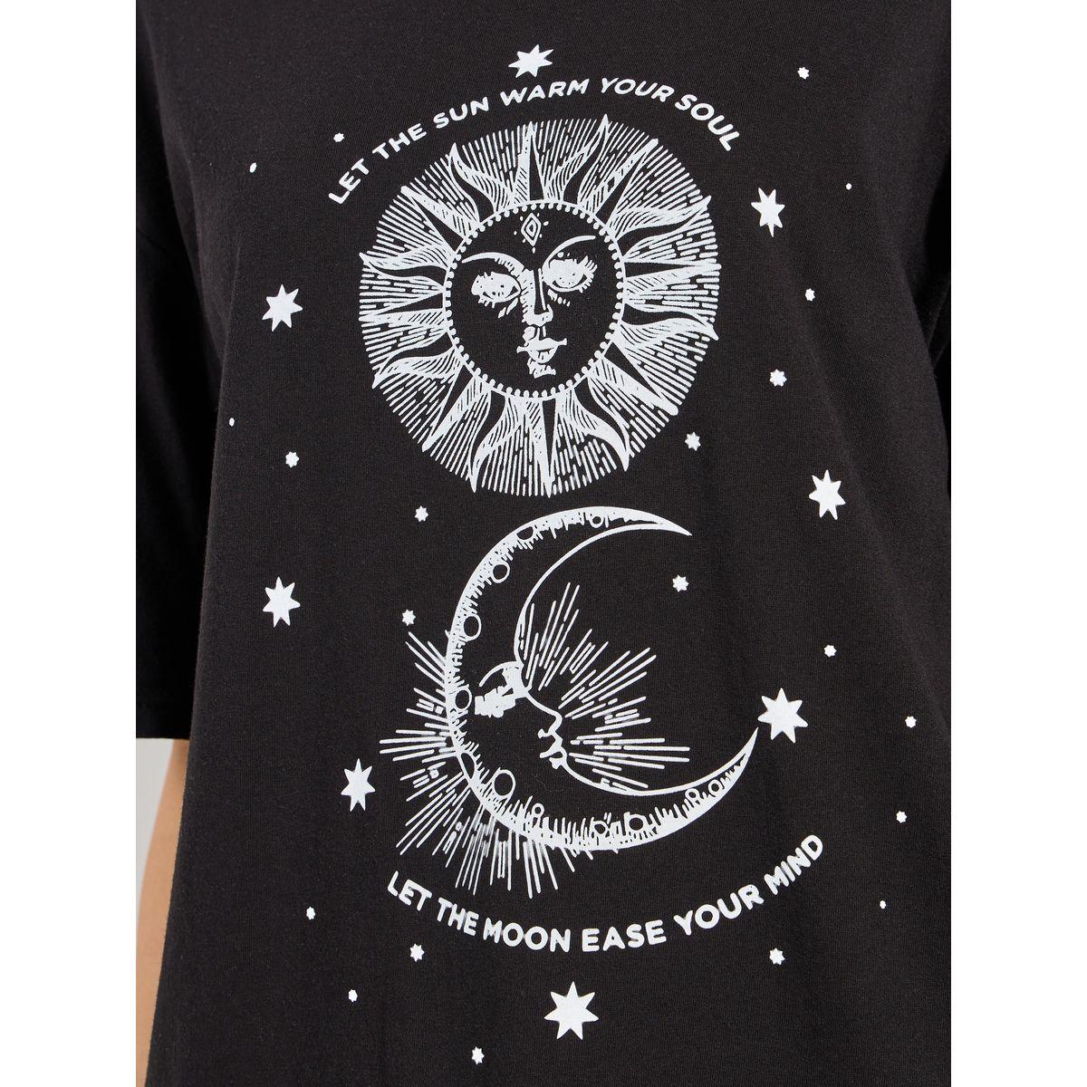 Styli Oversized Sun and Moon Graphic Print T-Shirt-women-clothing-tshirts-image-3