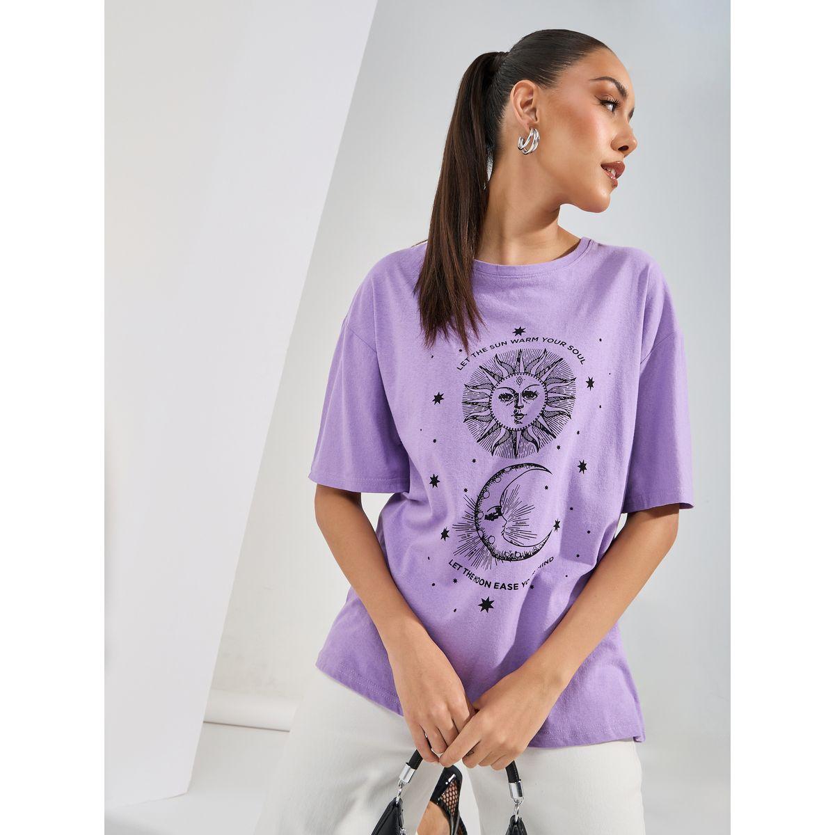 تيشيرت فضفاض مطبع بطبعة جرافيك-women-clothing-tshirts-image-1