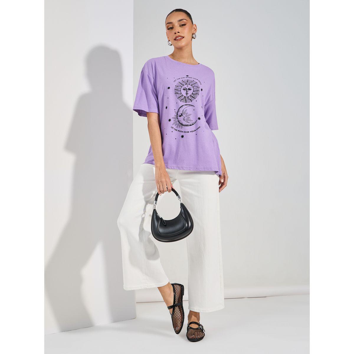 تيشيرت فضفاض مطبع بطبعة جرافيك-women-clothing-tshirts-image-2