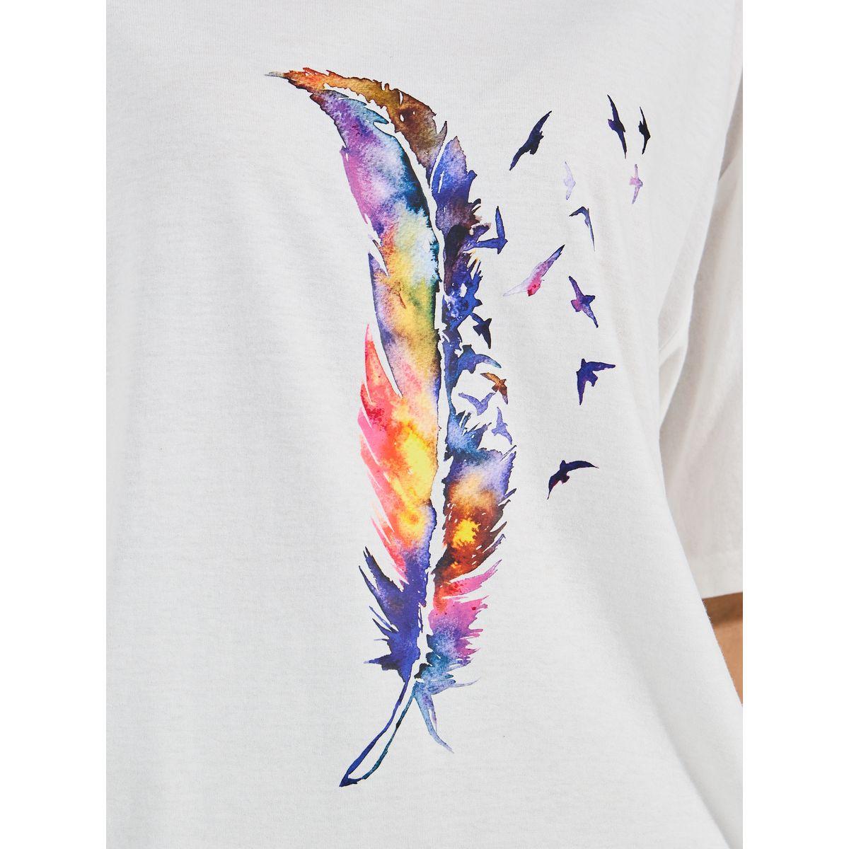 تيشيرت فضفاض مطبع بطبعة جرافيك-women-clothing-tshirts-image-3