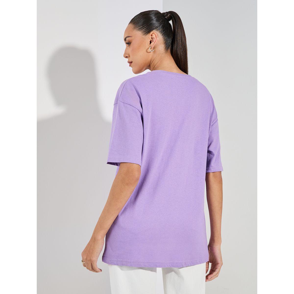 Styli Oversized Feather Graphic Print T-Shirt-women-clothing-tshirts-image-4