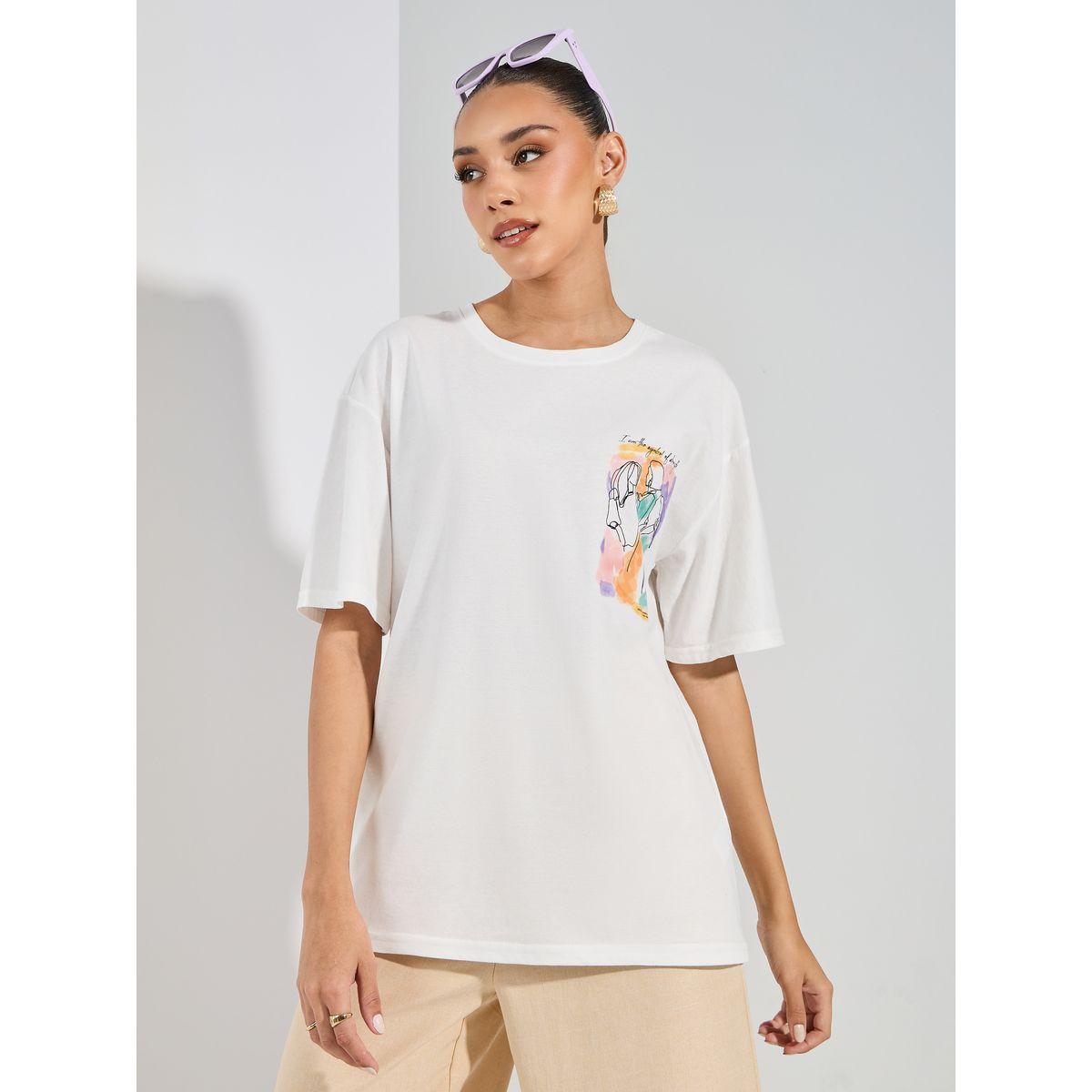 تيشيرت فضفاض مطبع بطبعة جرافيك-women-clothing-tshirts-image-3
