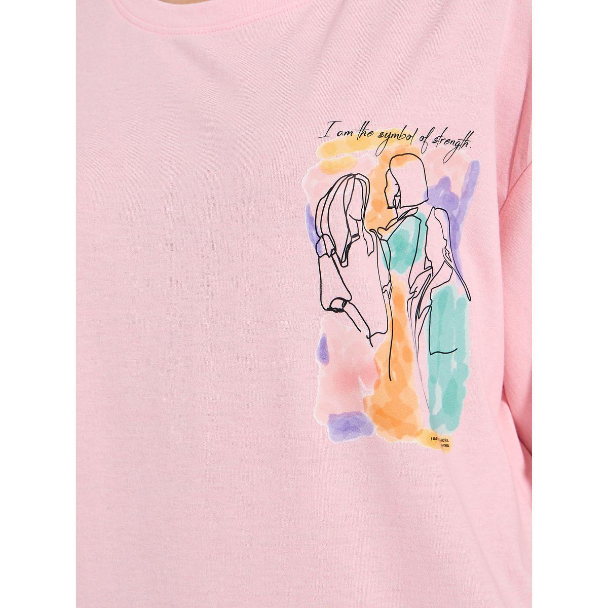 تيشيرت فضفاض مطبع بطبعة جرافيك-women-clothing-tshirts-image-3