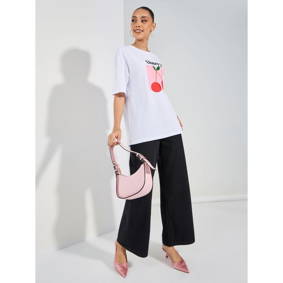 تيشيرت فضفاض مطبع بطبعة جرافيك-women-clothing-tshirts-image-2