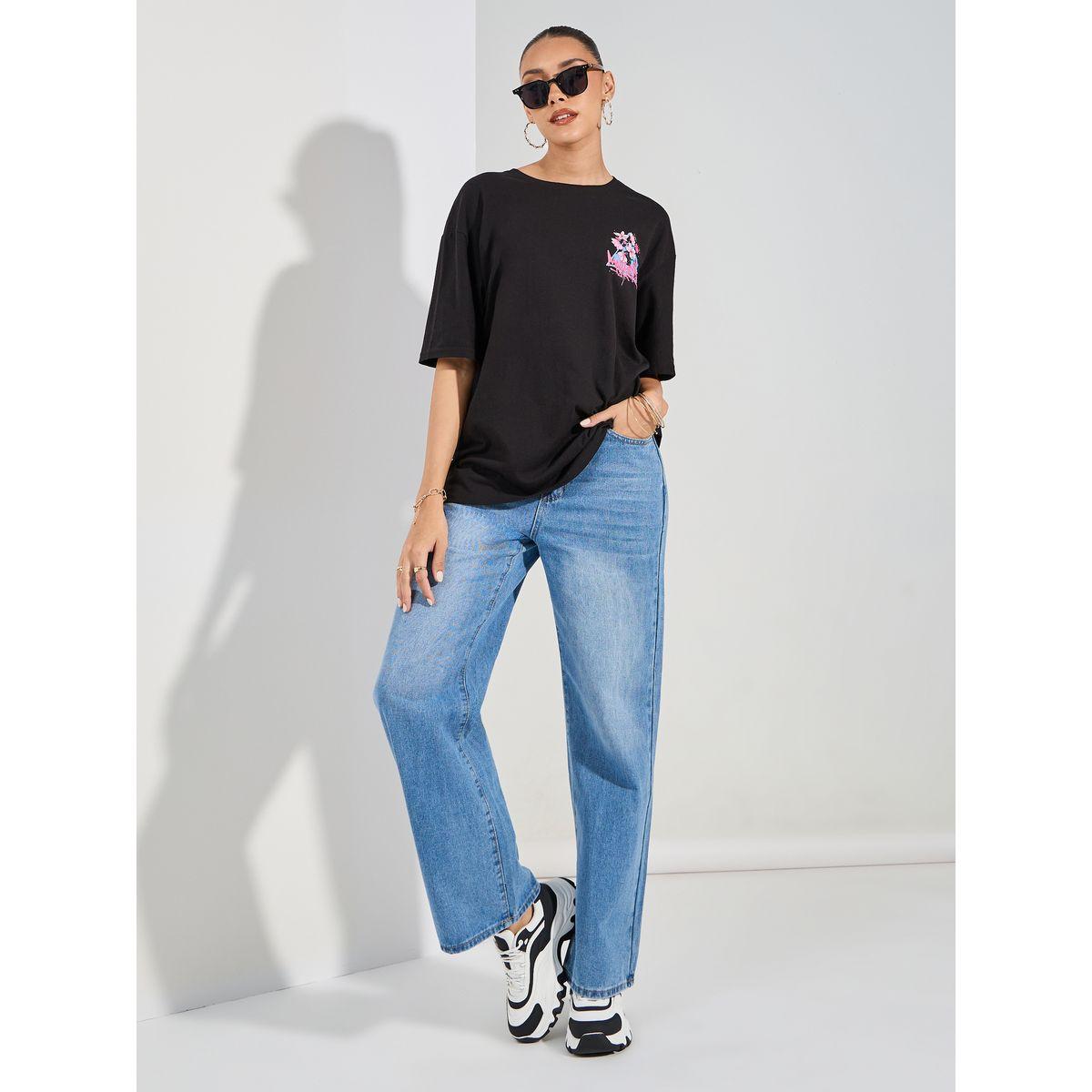 تيشيرت فضفاض مطبع بطبعة جرافيك-women-clothing-tshirts-image-2