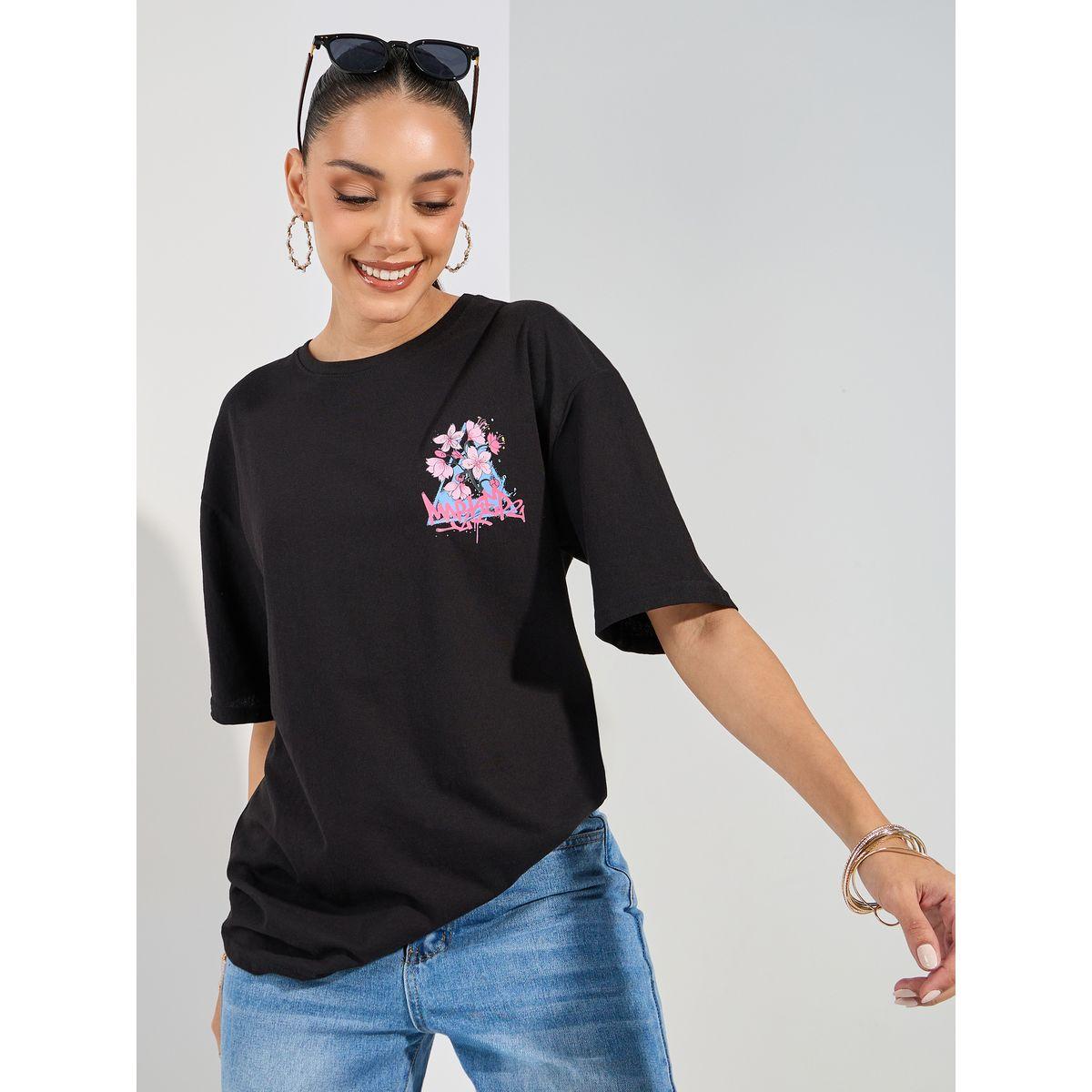 تيشيرت فضفاض مطبع بطبعة جرافيك-women-clothing-tshirts-image-4