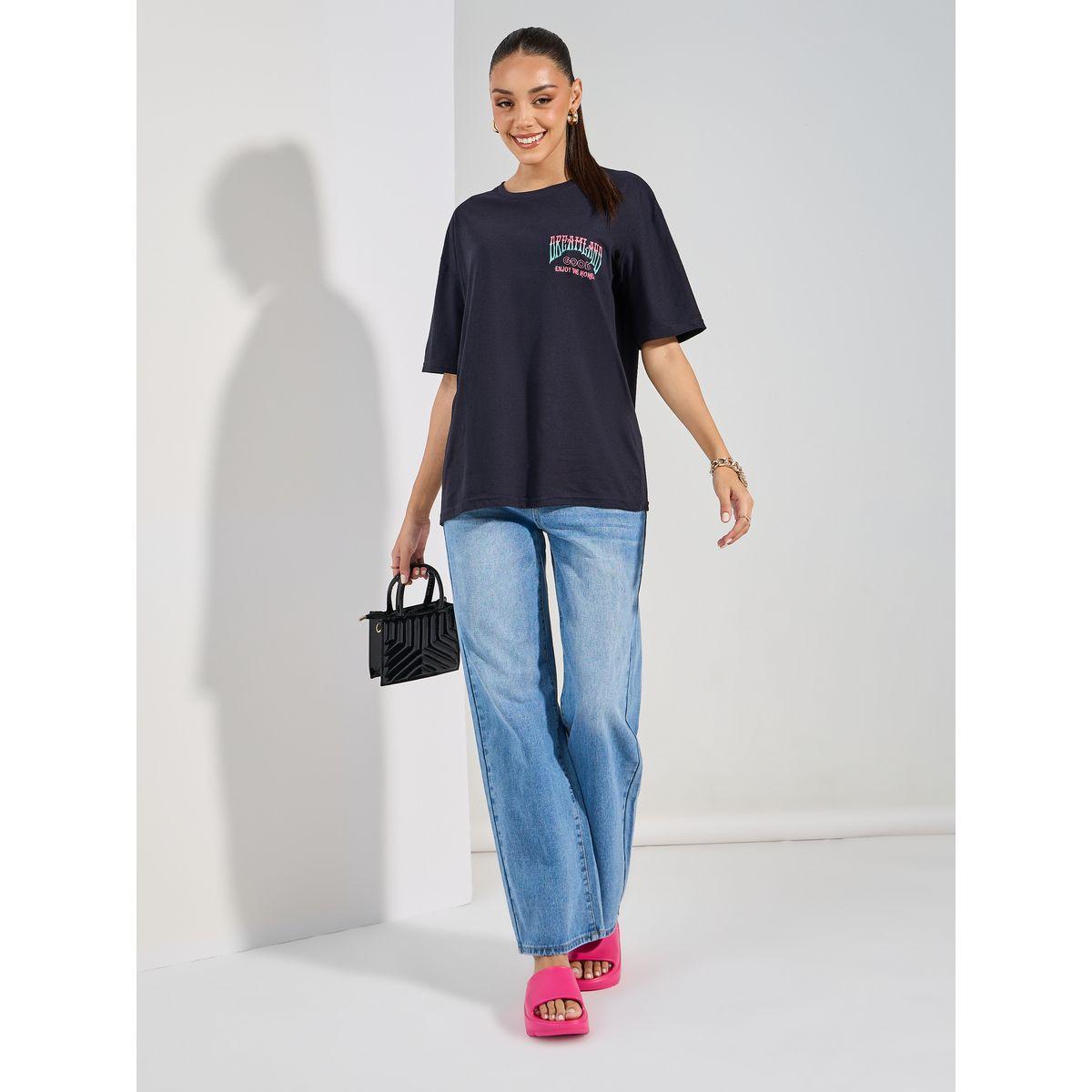 تيشيرت فضفاض مطبع بطبعة جرافيك-women-clothing-tshirts-image-2
