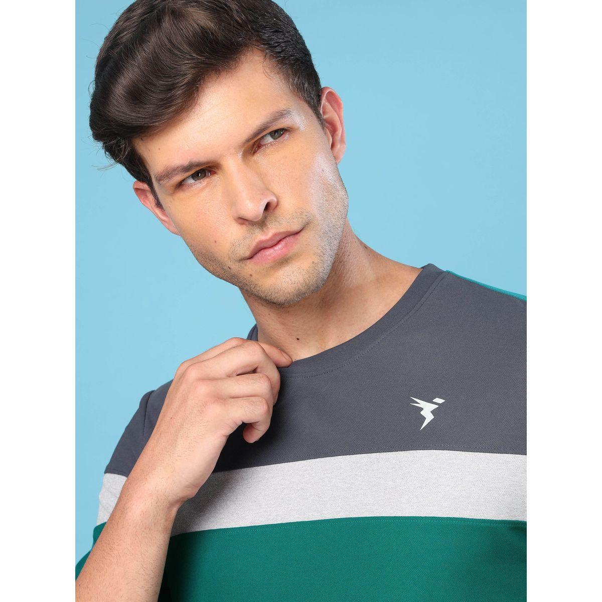 Technosport X Styli  Colorblock Crew Neck Pique Slim Fit T-Shirt-men-clothing-sportswearandactivewear-tshirtsandpolos-image-2