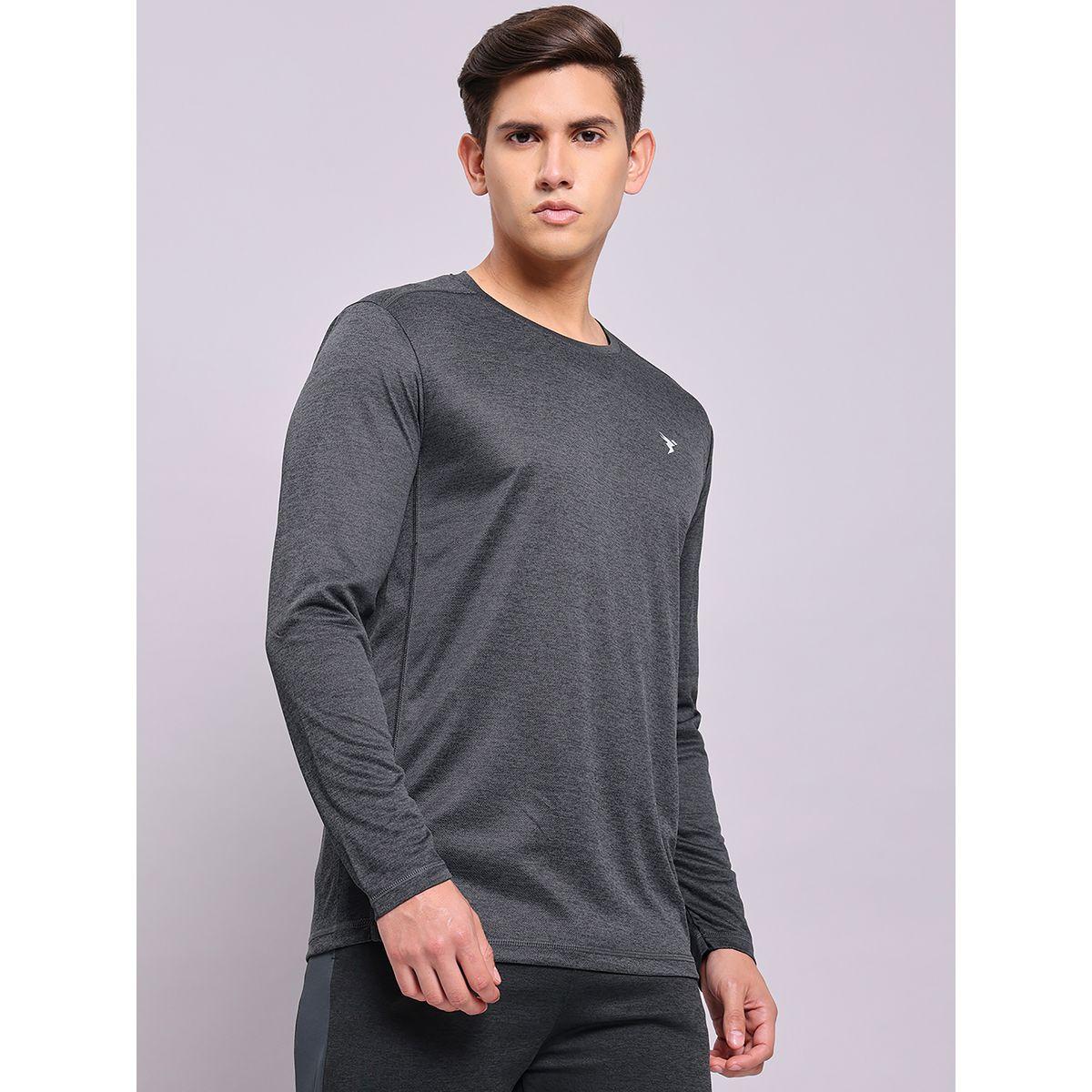 تيشيرت ميلانج بقصة سليم فت واكمام طويلة تكنوسبورت × ستايلي-men-clothing-sportswearandactivewear-tshirtsandpolos-image-1