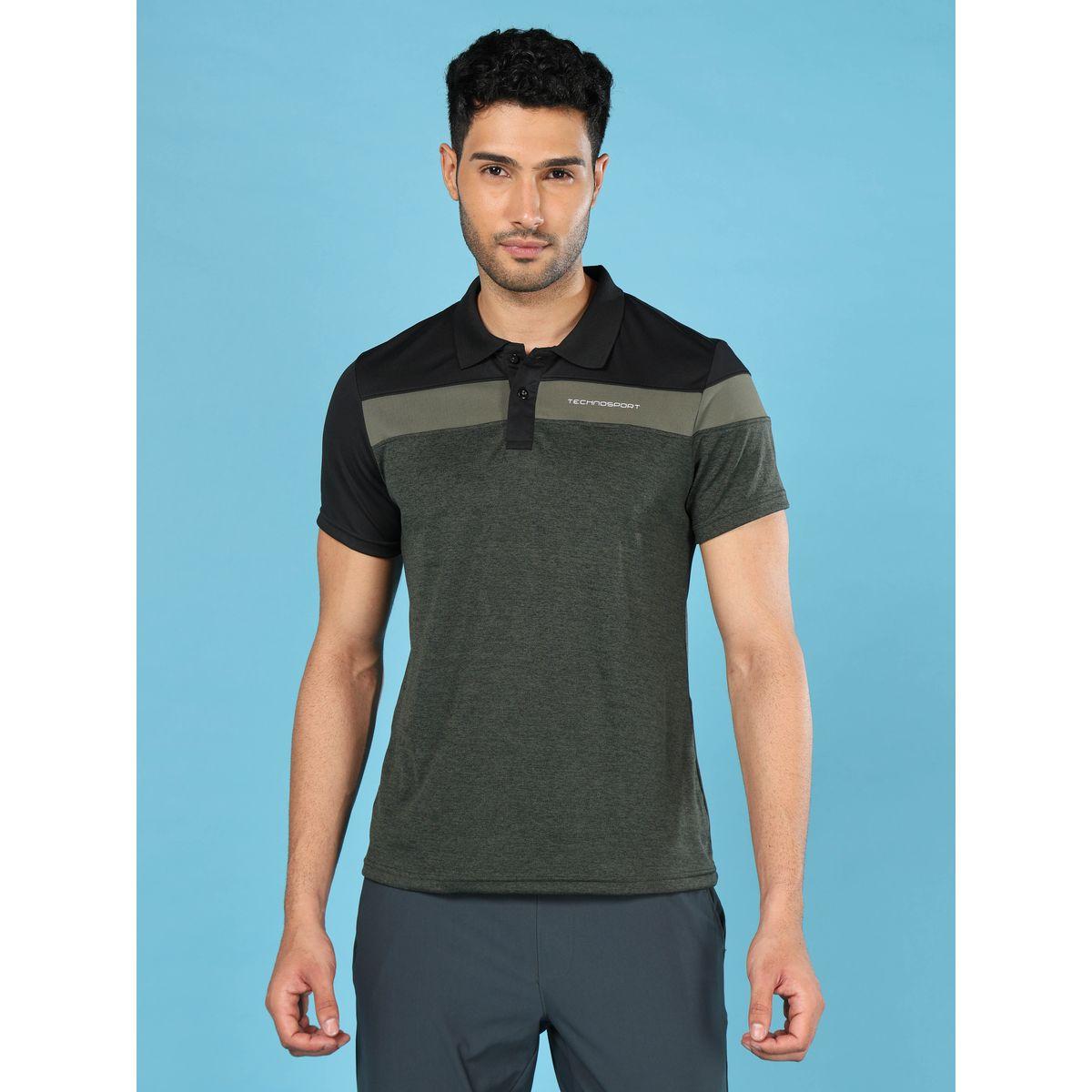 Technosport X Styli  Melange Cut & Sew Panel Slim Fit Polo-men-clothing-sportswearandactivewear-tshirtsandpolos-image-1