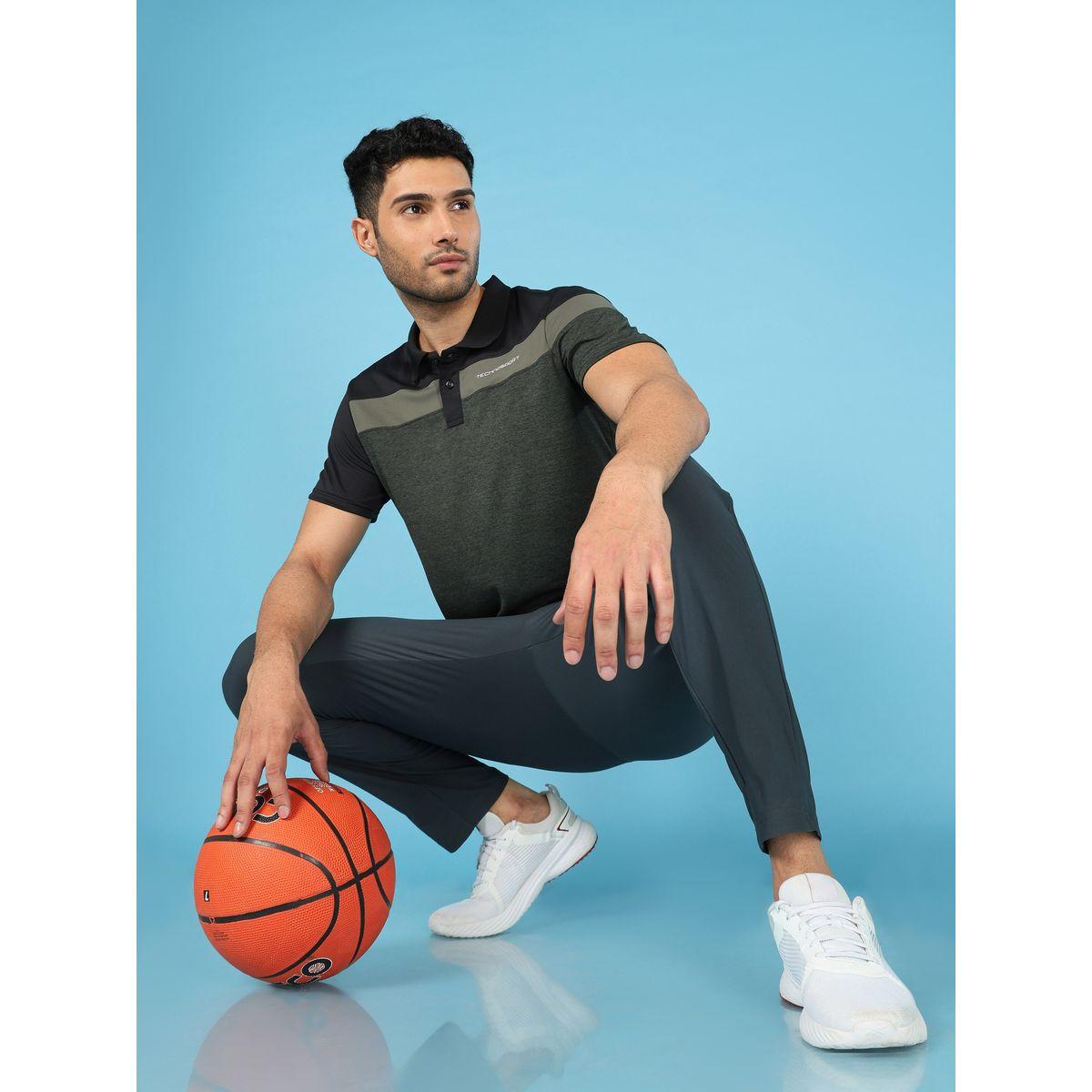 Technosport X Styli  Melange Cut & Sew Panel Slim Fit Polo-men-clothing-sportswearandactivewear-tshirtsandpolos-image-3