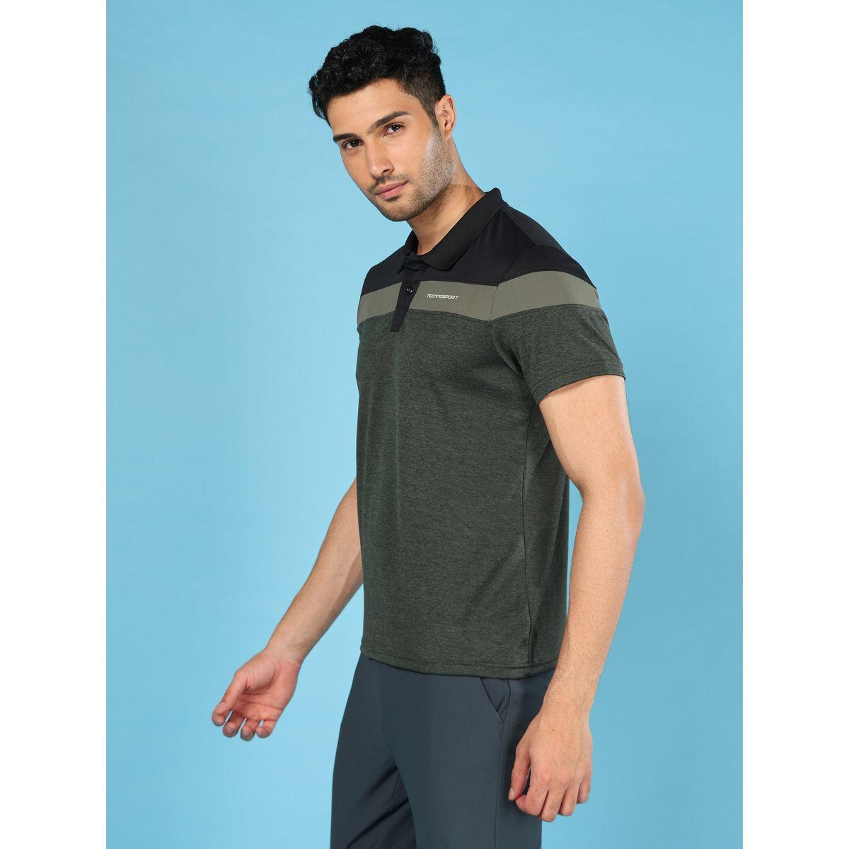 Technosport X Styli  Melange Cut & Sew Panel Slim Fit Polo-men-clothing-sportswearandactivewear-tshirtsandpolos-image-4