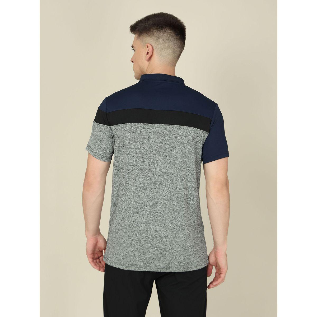 Technosport X Styli  Cut & Sew Panel Slim Fit Melange Polo-men-clothing-sportswearandactivewear-tshirtsandpolos-image-3