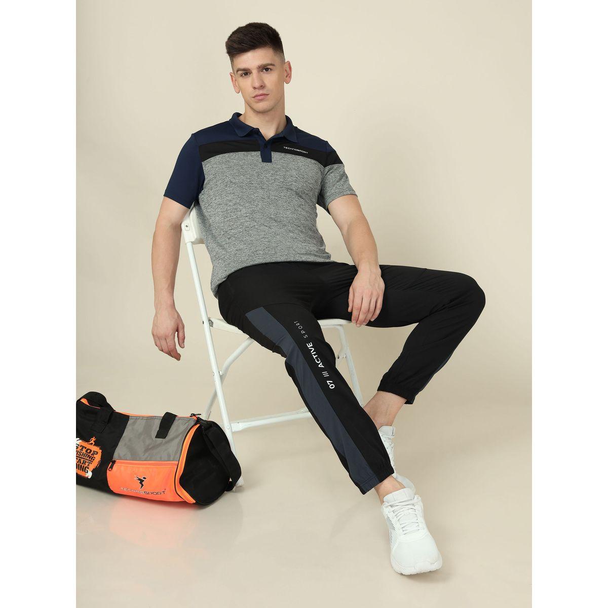Technosport X Styli  Cut & Sew Panel Slim Fit Melange Polo-men-clothing-sportswearandactivewear-tshirtsandpolos-image-4
