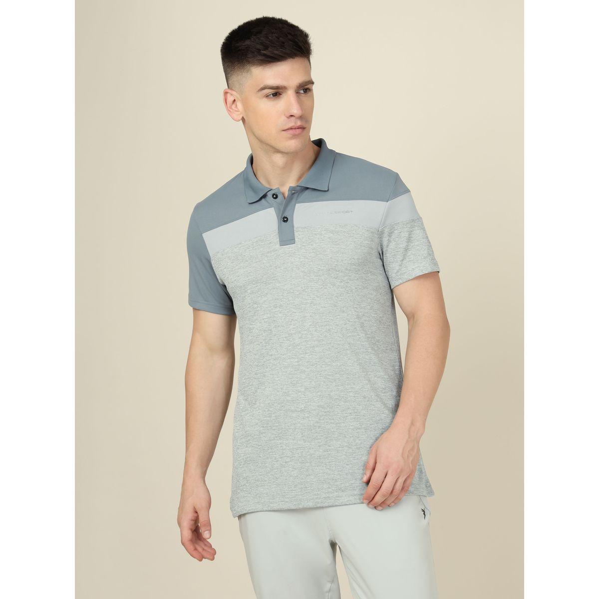 Technosport X Styli  Cut & Sew Panel Slim Fit Melange Polo-men-clothing-sportswearandactivewear-tshirtsandpolos-image-2