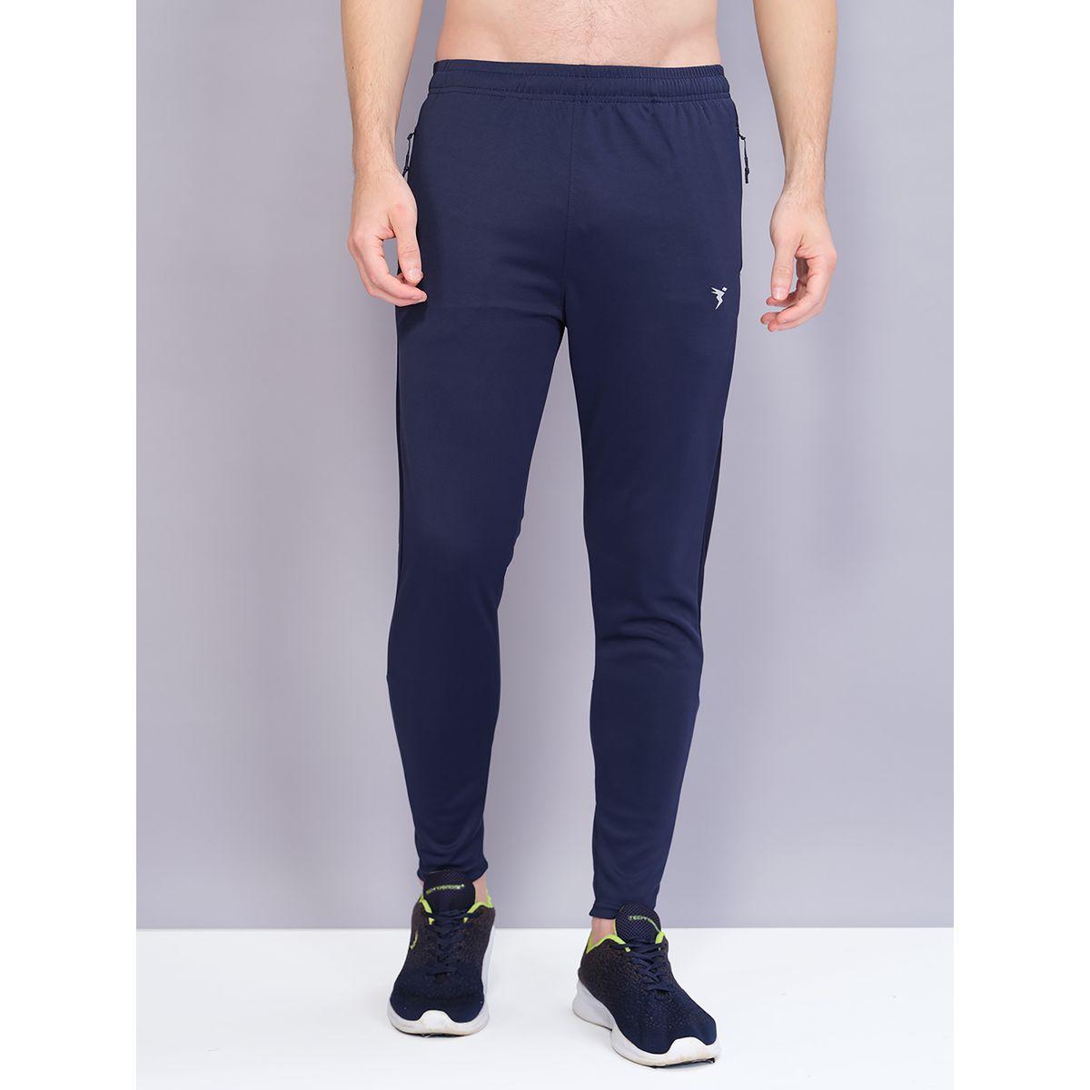بنطال رياضي سادة بقصة سليم فت مع شعار تكنوسبورت × ستايلي-men-clothing-sportswearandactivewear-bottoms-image-1