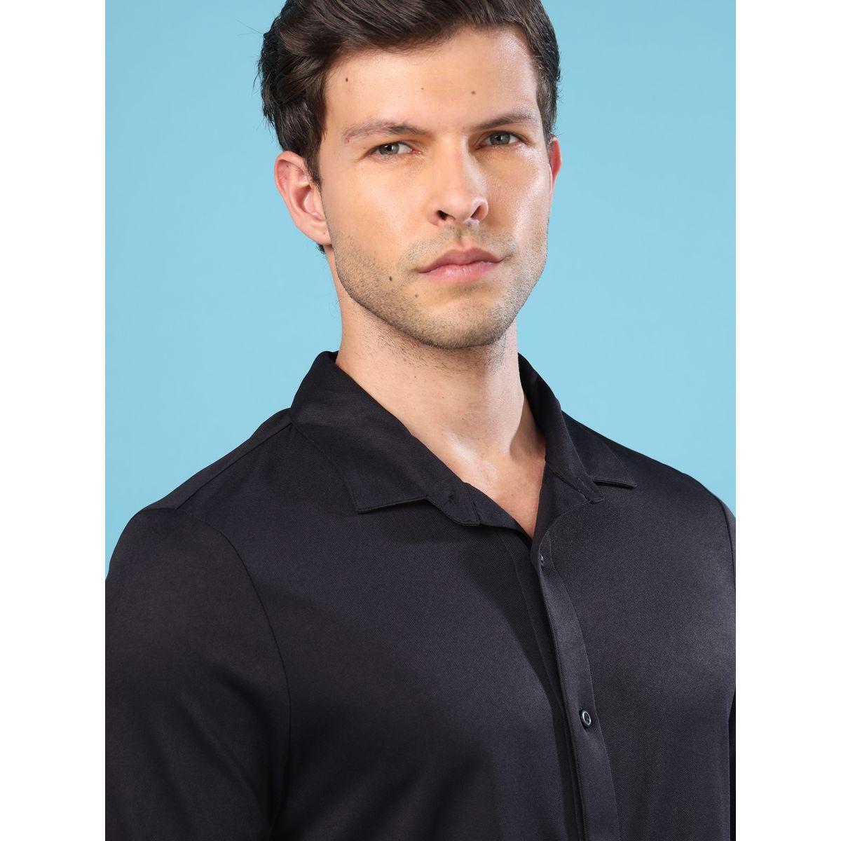 Technosport X Styli  Solid Slim Fit Shirt with Buttons-men-clothing-shirts-image-2
