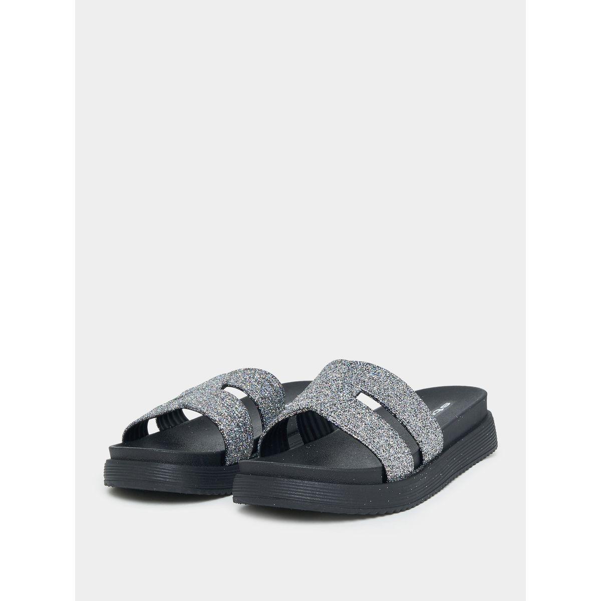 Styli Glitter Look Strap Detail Slides-women-shoes-flipflopsandslides-image-1