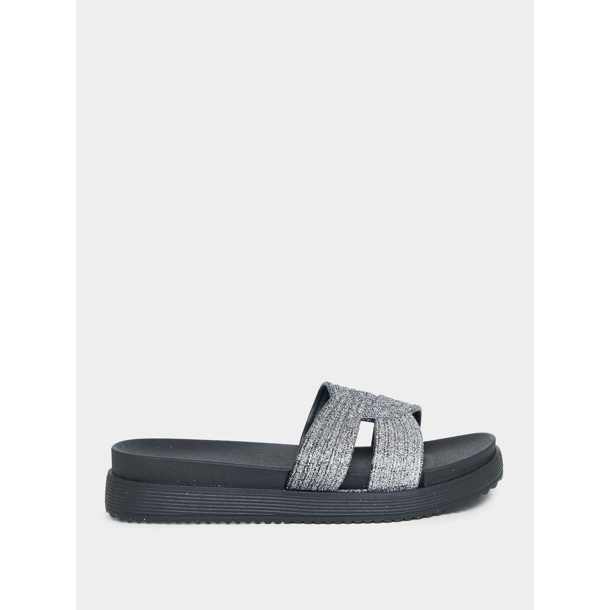 Styli Glitter Look Strap Detail Slides-women-shoes-flipflopsandslides-image-2