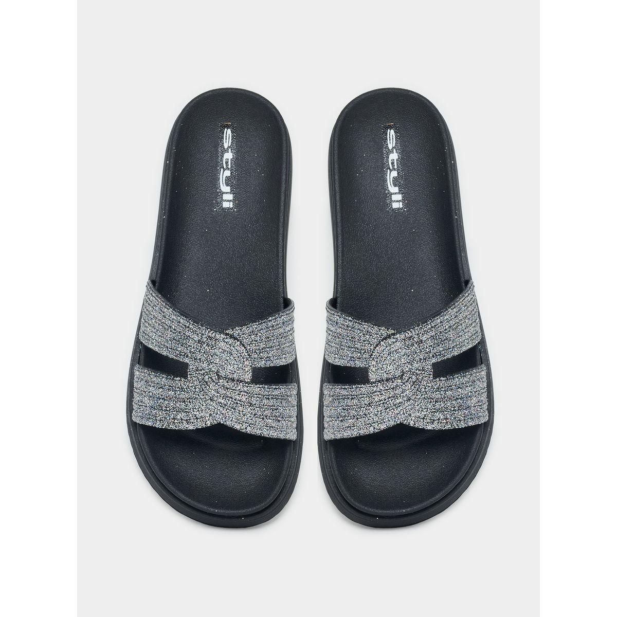 شبشب سادة بسير مزين بمظهر الجليتر-women-shoes-flipflopsandslides-image-5