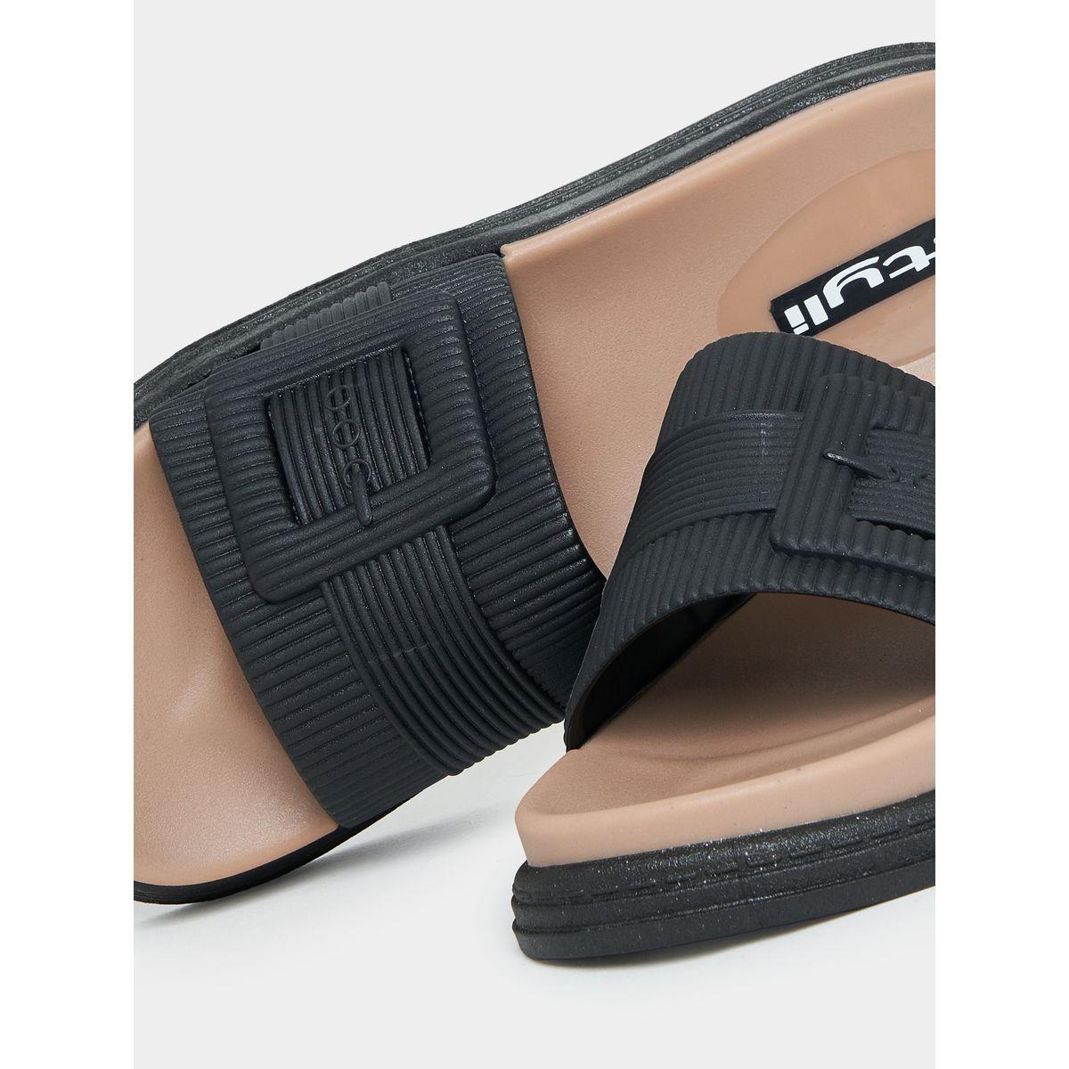 Styli Textured Strap Comfortable Slides-women-shoes-flipflopsandslides-image-4