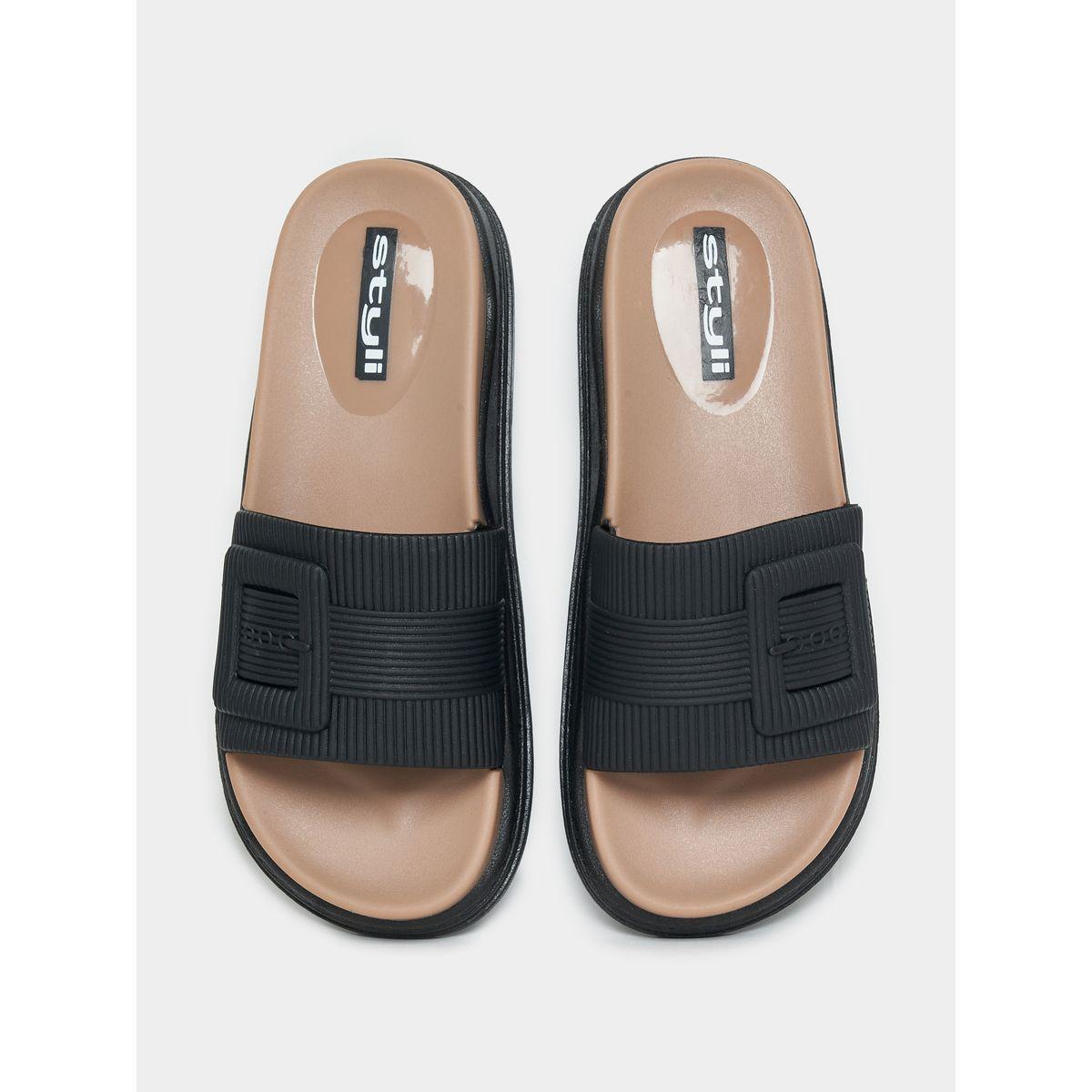 Styli Textured Strap Comfortable Slides-women-shoes-flipflopsandslides-image-5