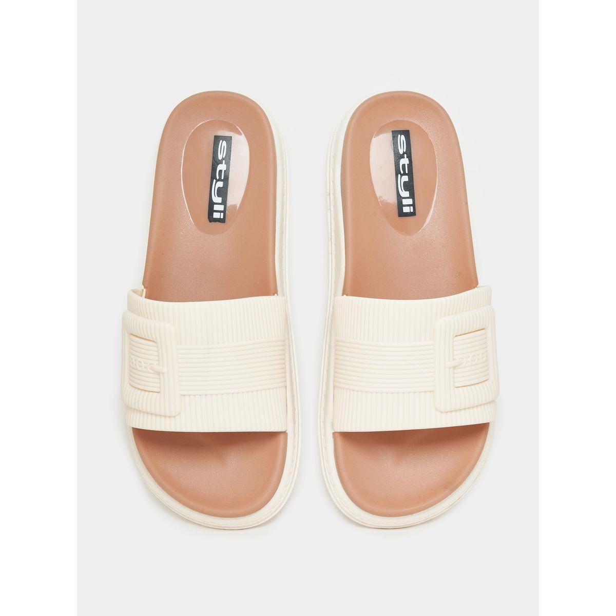 Styli Textured Strap Comfortable Slides-women-shoes-flipflopsandslides-image-6