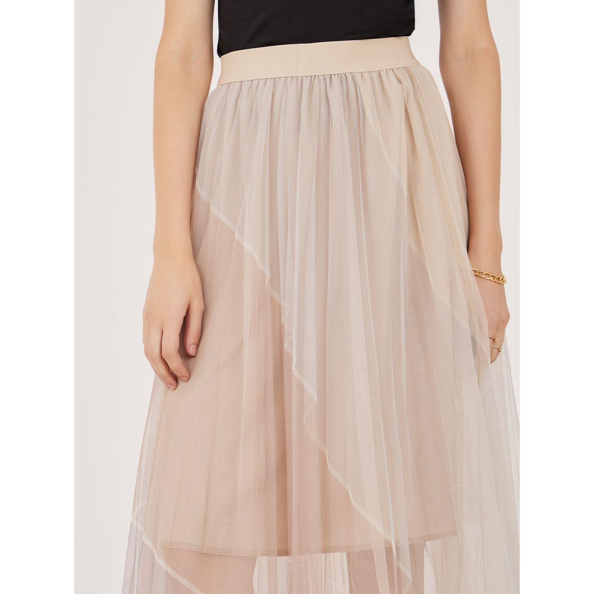 تنورة ميدي شبك بنمط كتل الالوان-women-clothing-bottoms-skirts-image-3