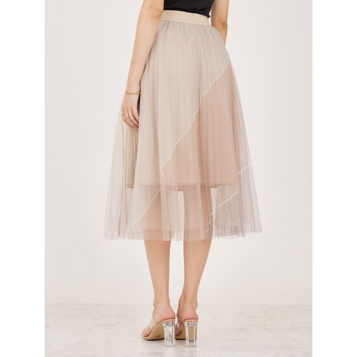 Styli Colorblock Detail Mesh Midi Skirt-women-clothing-bottoms-skirts-image-4