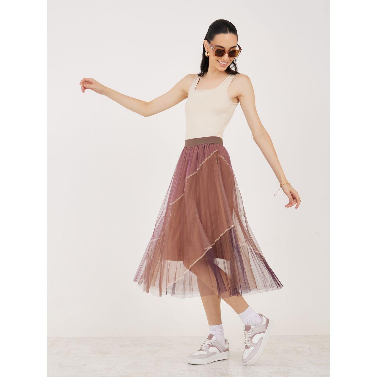Styli Colorblock Detail Mesh Midi Skirt-women-clothing-bottoms-skirts-image-2