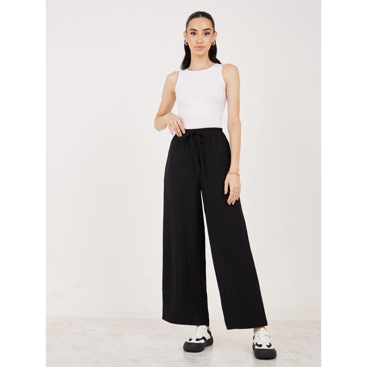 Take Two Textured Wide Leg Pants with Drawstring-women-clothing-bottoms-trousers-image-2