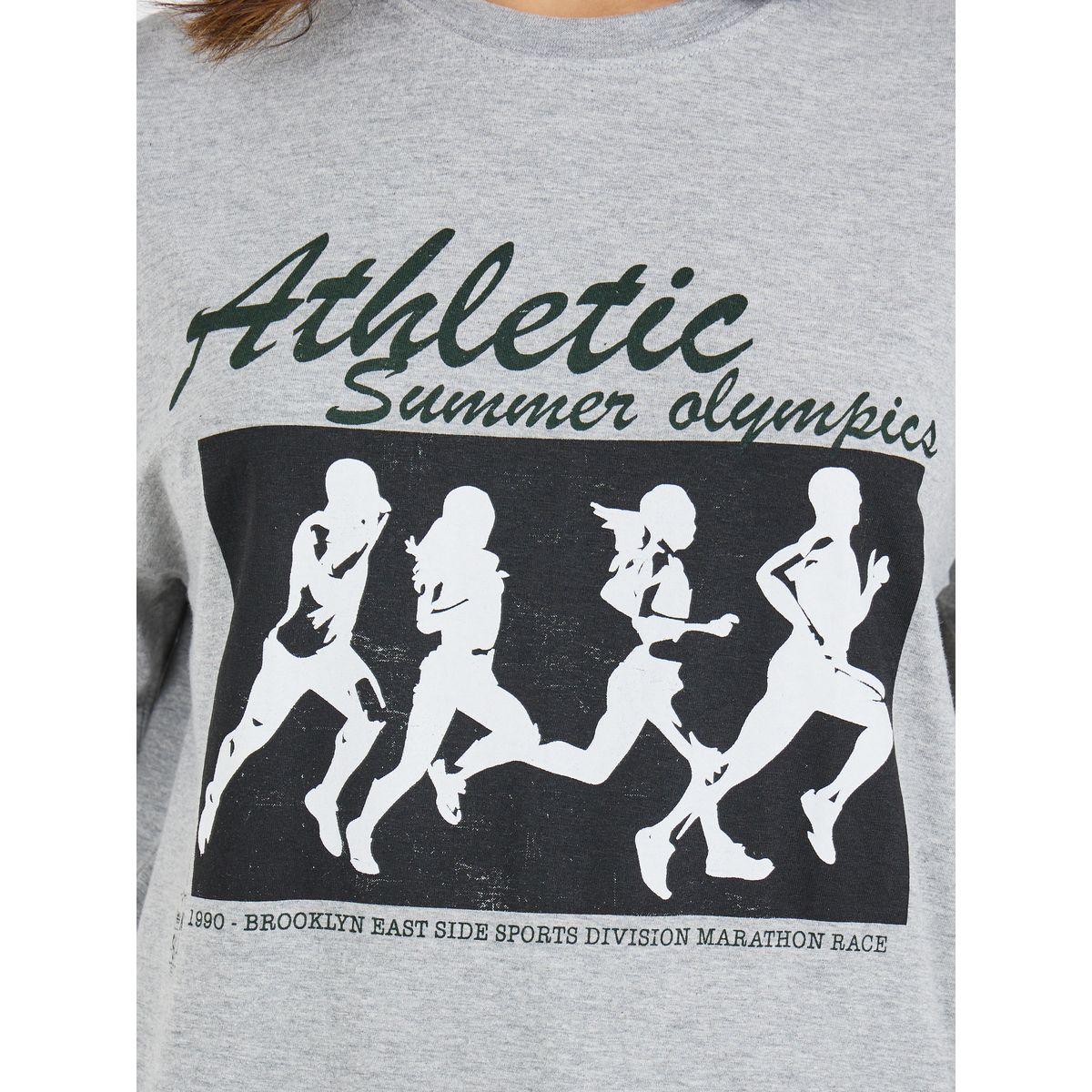 Styli Oversized Athletics Graphic Print T-Shirt with Dropped Shoulder-women-clothing-tshirts-image-3