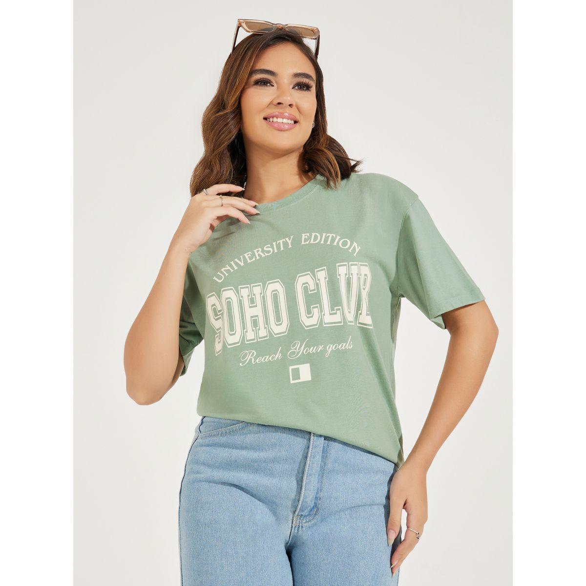تيشيرت فضفاض بطبعة كتابة-women-clothing-tshirts-image-2