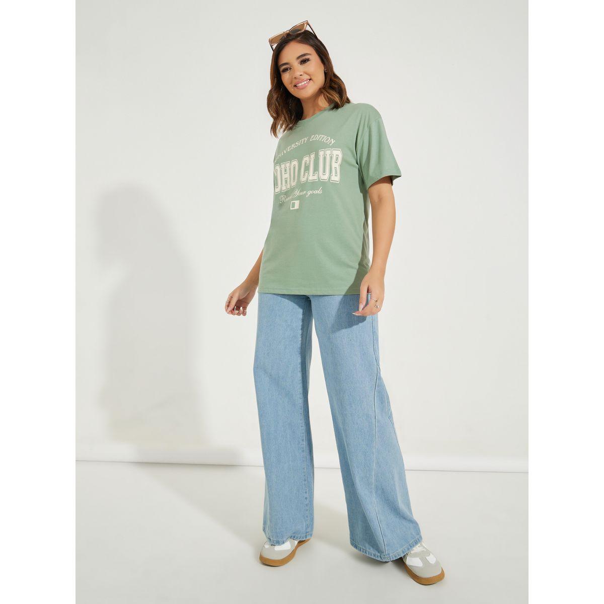 تيشيرت فضفاض بطبعة كتابة-women-clothing-tshirts-image-3